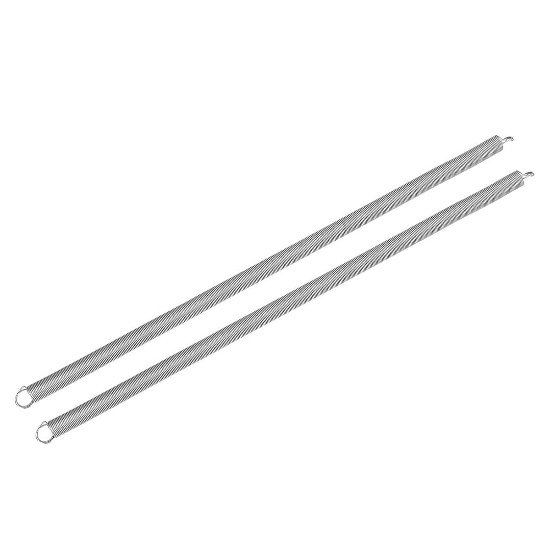 uxcell 2Pcs Extension Springs, 0.8x10x300mm/0.03x0.39x11.81in 304 Stainless Steel Extended Compression Spring Steel Dual Hook Tension Springs for Machinery Construction Home Repairs