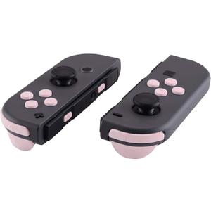 eXtremeRate DIY Full Set Buttons for Nintendo Switch & Switch OLED, Replacement Buttons for JoyCon, ABXY Direction Keys SR SL L R ZR ZL + - Home Capture Trigger Buttons Springs - Cherry Blossoms Pink