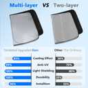 Upgraded 480T Windshield Sun Shade Custom Fit Toyota Tacoma 2016-2023 2024 2025, 5-Layer Car Front Sunshade, Cotton Spunlace Nonwoven Fabric, [OEM Design, 100% Sun Blockage] Heat UV Protection