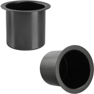 2Pcs Drop-in Cup Holder,304 Stainless Steel Automotive Cup Holders,Black Poker Table Drink Holder Dining Table Cinema Sofa Yacht Boats Cars Touring RV Car Drop-in Drink Cup Holder