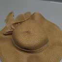 Verdusa Women's Bow Wide Brim Straw Sun Hat Khaki One-Size