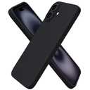 ORNARTO Compatible with iPhone 16 Plus Case 6.7, Slim Liquid Silicone 3 Layers Full Covered Soft Gel Rubber Phone Case Protective Cover 6.7 Inch, Black