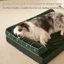 EHEYCIGA Large Dog Bed Memory Foam for Crate, Orthopedic Dog Bed Large Size Dogs with Washable Removable Cover, Waterproof Pet Sofa Couch with Nonskid Bottom, 35x22x6, Dark Green