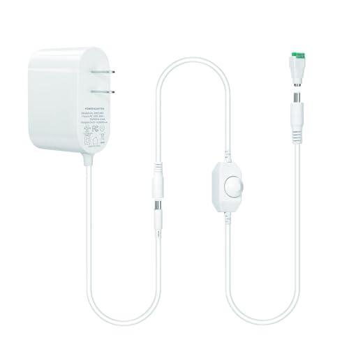 GXILEE 24V Led Power Supply with Dimmer Switch, UL Listed AC 100-240V to DC 24V Power Supply Adapter 1000mA with 5ft DC 5.5mm x 2.1mm Cable Plug for Single Color 24v COB LED Lights