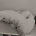 Momcozy U Shaped Pregnancy Pillows with Cotton Removable Cover, 57 Inch Full Body Pillow Maternity Support, Must Have for Pregnant Women, Hatha Grey