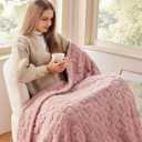 NEWCOSPLAY Super Soft Twin Blanket Pink Premium Silky Flannel Fleece 3D Heart Checkered Lightweight Bed Blanket All Season Use (Pink Heart, Twin(60"x80"))