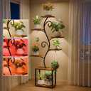 64" Plant Stand Indoor with Grow Lights, Tall Plant Shelf for Indoor Plants, 7 Tiered Plant Rack with Larger Flower Holder, 3 Light Modes, Corner Plant Stand with Adjustable Brightness & Timer