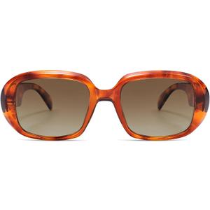 SOJOS Retro Oval Polarized Sunglasses for Women Men 90s Vintage UV400 Protection SJ2621 (Orange Tortoise Frame/Coffee Lens)
