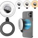 Phone Ring Light, Rechargeable Magnetic Selfie Light, Adjusted 3 Light Modes 180 Flip Ring Light for Makeup, Video, TikTok, Vlog, Travel Photography, Compatible with iPhone and Android