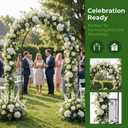 Scrollwork Metal Garden Arch, Arbor for Climbing Plants & Wedding, 64.9 inches x 94.5 inches