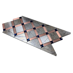 XUANINY Peel and Stick Metal Hexagon Tiles, Self Adhesive Decorative Waist Line Mosaic Tiles, Wall Panels for Kitchen Backsplash, Bathroom, Bedroom, Living Room (10 Printed Maple Leaf)