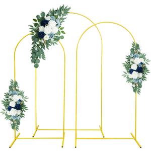 Wedding Arch Backdrop Stand Wedding Balloon Stand Frame Set of 3 (7.2FT,6.6FT,6FT) Gold Metal Backdrop Arch Stand for Wedding Ceremony Birthday Party Baby Shower Graduation Ceremony Decoration