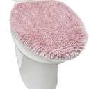 TOWN & COUNTRY BASICS Spa Step Noodle Solid Bathroom Toilet Lid Cover, Plush, Soft, and Absorbent, Machine Washable, Blush, 18.5"x19.6" (18.5" x 19.6")