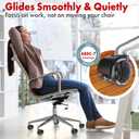 SEDDOX Office Chair Wheels Replacement Set of 5 - Dual 2 Inch Soft Chair Casters for Hardwood Vinyl Tile - Heavy Duty & Safe for All Floors - Fit Most Computer Gaming & Desk Chairs - Black