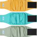 Leekalos Male Dog Diapers (3 Pack), High Absorbing Dog Belly Bands for Male Dogs, Washable Reusable Dog Male Wraps (Medium) (Green,Yellow,Gray)