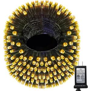 393 FT Christmas Lights 1000 LED Xmas Lights Outdoor Christams String Lights Waterproof 8 Modes & Timer, Fairy Lights Plug in for Weeding, Patio, Party, Holiday,Christmas Decor(Warm White)