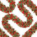 50 Ft Christmas Tinsel Garland Thick Tinsel Garland Xmas Tree Decorations Metallic Tinsel Twist Garland for Christmas, Birthday, Party Decor Indoor Outdoor Party Supplies (Mix3)