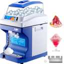 VEVOR 110V Commercial Ice Shaver Crusher 441LBS/H with 11LBS Hopper, 300W Tabletop Electric Snow Cone Maker 320 RPM Rotate Speed Perfect For Parties Events Snack Bar (Silver)