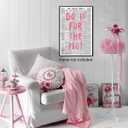 WOFUPMY Retro Newspaper Wall Art Trendy Preppy Posters Do It For The Plot Canvas Prints Motivational Affirmation Pink Aesthetic for Apartment Bedroom Wall Decor 16x24 inch Unframed