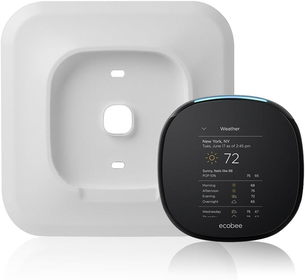 HOLACA Wall Plate Bracket for Ecobee 4 Smart Wi-Fi Thermostat (White)