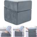 ROYALAY Adjustable Foot Rest Under Desk for Office, High-Density Foam Foot Rest with 3 Adjustable Heights, Ergonomic Footrest with Washable Cover for Home, Airplane, Travel(16 * 16 * 17in, Gray) (Grey)