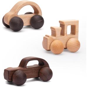 3PCS Wooden Baby Toys, Montessori Toys for Babies 0-6-12 Months, Baby Grasping Toys Push Car Toys for 1 Year Old Boy Birthday Gift,#3