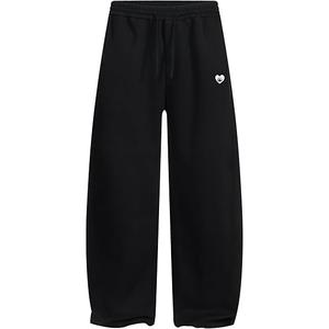 Aelfric Eden Mens Wide Leg Sweatpants Solid Arc Sweat Pants Open Bottom Casual Athletic Lounge Pants with Pockets, M Black