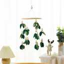 Wenqik Baby Crib Mobile for Nursery Green Leaf Dragon Mobile Crib Forest Green Forest Baby Shower Gift for Boys and Girls(Leaf)