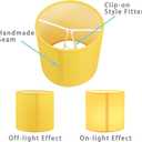 LAMPWELL LEBE Yellow Small Lamp Shades Clip on Bulb Set of 2,Mini Drum Sconce Shades,Clip on Lamp Shade for Table Lamps Chandelier Shades,5.2"5.2"H5.2",Fabric Replacement Lamp Shades