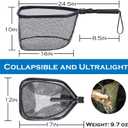 PLUSINNO Fly Fishing Net, Bass Trout Landing Net, Folding Fishing Nets Fresh Water, Safe Fish Catching or Releasing