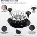 2 x Chicken Shredder Tool Twist - Meat Claws for Shredding Chicken Breast, Pulled Pork, Beef, Salad - Large Heat-Resistant Anti-Skid Bowl, Clear Lid - Essential Kitchen Gadget for Shredded Food