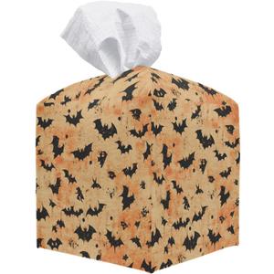 Halloween Bats Leather Tissue Box Cover, Tissue Box Cover Square, Decorative Facial Paper Organizer for Bathroom, Vanity, Home Office Car Decorations - A04