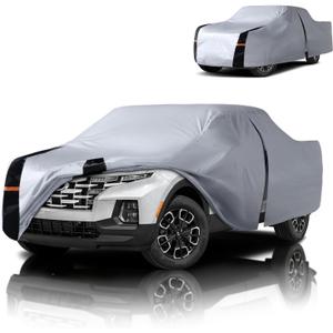 Multi-Layer Hyundai Santa Cruz Truck Cover, Custom fit Santa Cruz 2021-2026 Crew Cab Short Bed(4.3') Car Cover Waterproof All Weather, Full Exterior Cover Rain Wind and UV Protection with Door Zipper
