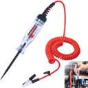 Test Light Automotive, 5-90V DC Test Light with Voltmeter, Bidirectional Car Fuse Tester with Voltage Display, Digital LED Circuit Tester with Extended Spring Wire & Probe for Car/RV/Vehicles