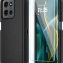 Qinmay Phone Case for Motorola Moto G 2026/Moto G Play 5G 2026 Case with HD Screen Protector, Heavy Duty Shockproof & Dropproof 3-Layer Cover Phone Case,Black