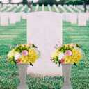 Cemetery Vase for Grave Headstones with Metal Spike Flowers Fake Floral Holder for Atificial Outdoor Tombstone Decorations Markers memorials Sympathy for Loss of Loved Ones