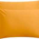 FLXXIE Microfiber Pillow Cases Queen Size Set of 2, Soft Pillowcases with Envelope Closure, Wrinkle Resistant Pillow Covers, 20x30, Ginger Yellow
