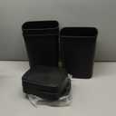 3 Pack Bathroom Small Trash Can with Lid, 2.6 Gallon Slim Garbage Bin with Pop-Up Lid, 10L Plastic Wastebasket for Bedroom, Office, Kitchen, Toilet (Matte Black)