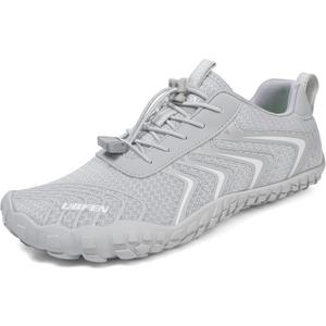 UBFEN Water Shoes Aqua Swim Shoes Mens Womens Beach Sports Quick Dry Barefoot for Boating Fishing Diving Surfing (Z1 Light Gray) Size 4