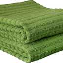 Ritz Royale Collection 100% Combed Terry Cotton, Highly Absorbent, Oversized, Kitchen Towel Set, 28" x 18", 2-Pack, Solid Cactus Green