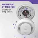 Kidde Smoke and Carbon Monoxide Detector, Hardwired with AA Battery Backup, LED Status Lights, Interconnected, 85 dB Alarm, 5 inches, 30CUAR, 1 Pack