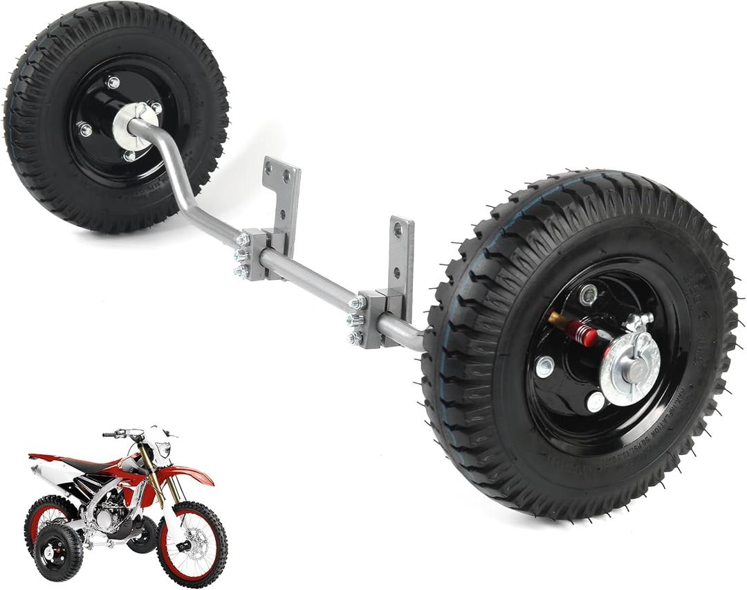 AR-PRO Adjustable Height Training Wheels for Kids' Dirt Bikes - Compatible with Honda XR50 CRF50 Z50 Z50R, Razor MX125 MX400 MX500 MX500, Yamaha PW50 TTR50, and Most 50CC 49cc Motorcycles (Silver & Black)