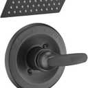 Replacement 8" Rain Shower Faucet Tub Trim Kit for Delta 13/14 Series, High Pressure Square Rain Shower Head& Handle Set System, Matte Black (Valve& Catridge Not Inclued)