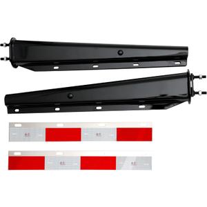 TBOZZ Black Straight Spring Loaded Mud Flap Hanger 2.5" Bolt Spacing, 30" Length. 13inch Length Enhanced Spring Inside with Reflective Plate.