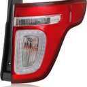 LED Tail Lights Assembly Compatible with 2011-2015 Ford Explorer XLT Taillight Red Clear W/LED DRL Rear Brake Lamp Signal with Bulbs and Harnesses Replace Right Passenger Side FO2801226
