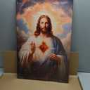 Sacred Heart of Jesus Wall Art Picture Divine Mercy Picture Canvas Wall Decor Christian Religious Christ Jesus Portrait Poster Prints Artwork for Living Room Bedroom Room Office Home Decoration, 16"L x 24"W