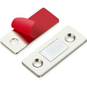 12 Pack Ultra Thin Cabinet Door Catch Stainless Steel Cabinet Magnetic Door Catch Cabinet Magnets Adhesive Drawer Latch Cabinet Magnetic Catch for Kitchen Closet Door Magnet Stick on Cupboard Wardrobe
