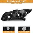WEELMOTO for 2012-2015 Honda Civic 4Dr Sedan Headlights for 12-13 Honda Civic 2Dr Coupe Pair Headlamp Chrome Housing Amber Reflector Left+Right Side (Does NOT Fit Hybrid or Hybrid-L Models)