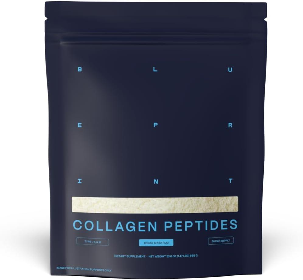 Blueprint Bryan Johnson Hydrolyzed Collagen Peptides Powder Type I, II & III Collagen for Women & Men Unflavored Protein Supplement for Hair, Skin, Nails, Joints & Cartilage 20g 30 Servings BBD 11/03/2027