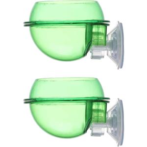 Suction Cup Reptile Feeder, Reptile Feeding Food Water Bowl Escape Proof Worm Dish Gecko Feeder Chameleon Bowl, Reptile Ledge Accessories Supplies for Lizard Bearded Dragon, 2 Pack